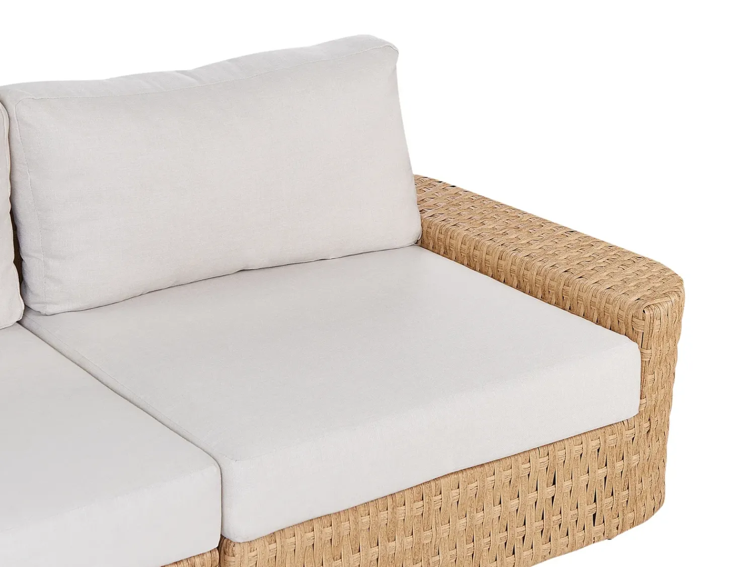 Sale Beliani Set di divani angolari da giardino 4 posti OLIVERI Rattan sintetico (PE) Beige Beige Naturale
