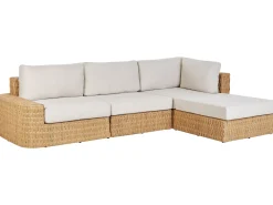 New Beliani Set di divani angolari da giardino 4 posti OLIVERI Rattan sintetico (PE) Beige Beige Naturale