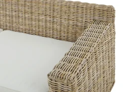 Discount Beliani Set di divani da giardino 4 posti ARDEA Rattan Marrone chiaro Bianco Naturale