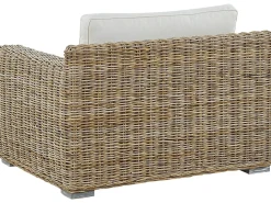 Discount Beliani Set di divani da giardino 4 posti ARDEA Rattan Marrone chiaro Bianco Naturale