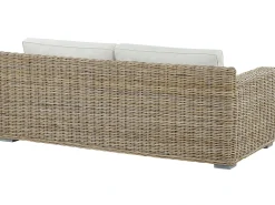 Discount Beliani Set di divani da giardino 4 posti ARDEA Rattan Marrone chiaro Bianco Naturale