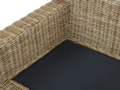 Discount Beliani Set di divani da giardino 4 posti ARDEA Rattan Marrone chiaro Bianco Naturale