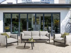 Sale Beliani Set di divani da giardino 5 posti ESPERIA Metallo Grigio Grigio Nero