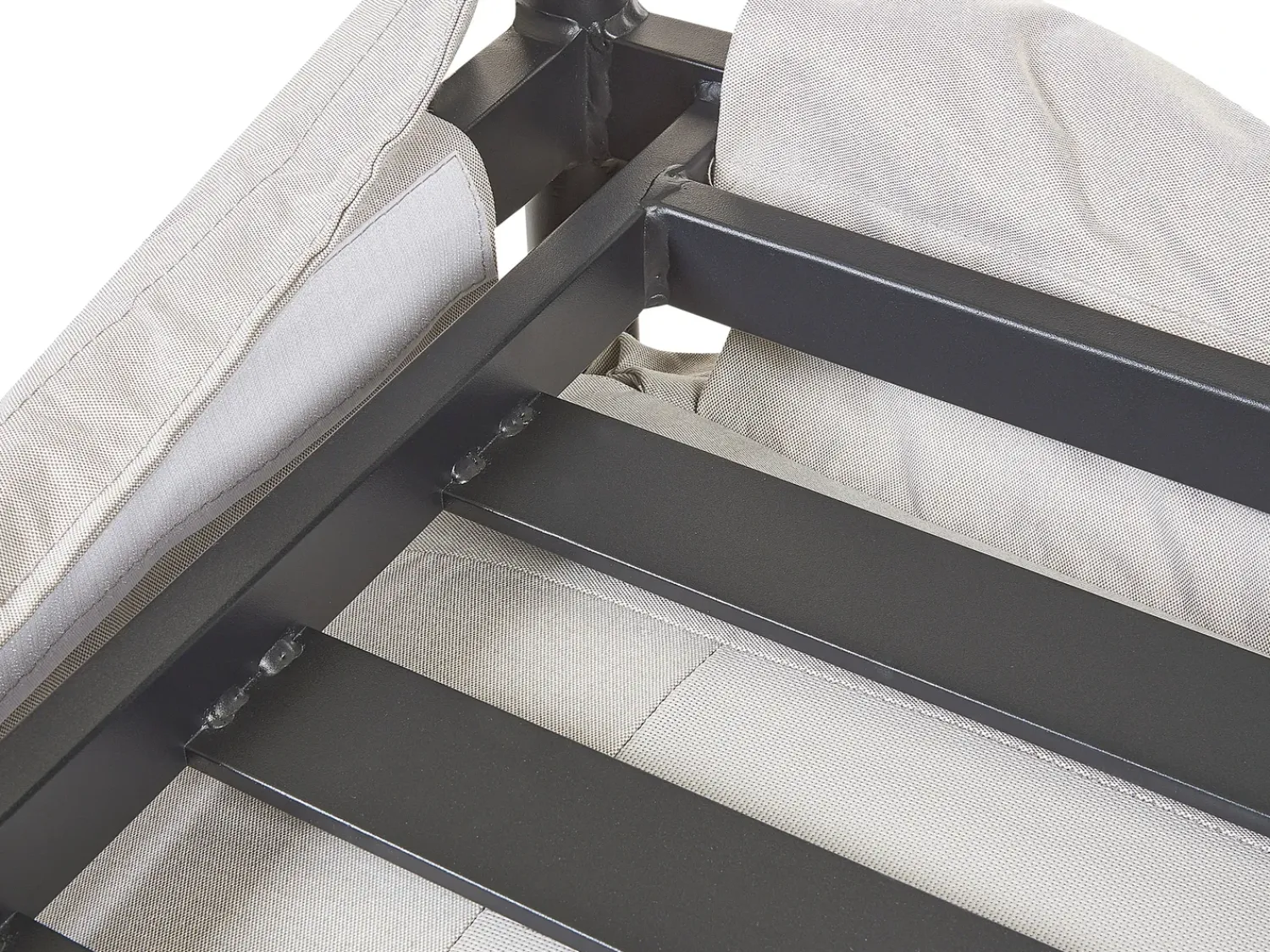 Beliani Set di divani da giardino 4 posti ESPERIA Metallo Grigio Grigio Nero