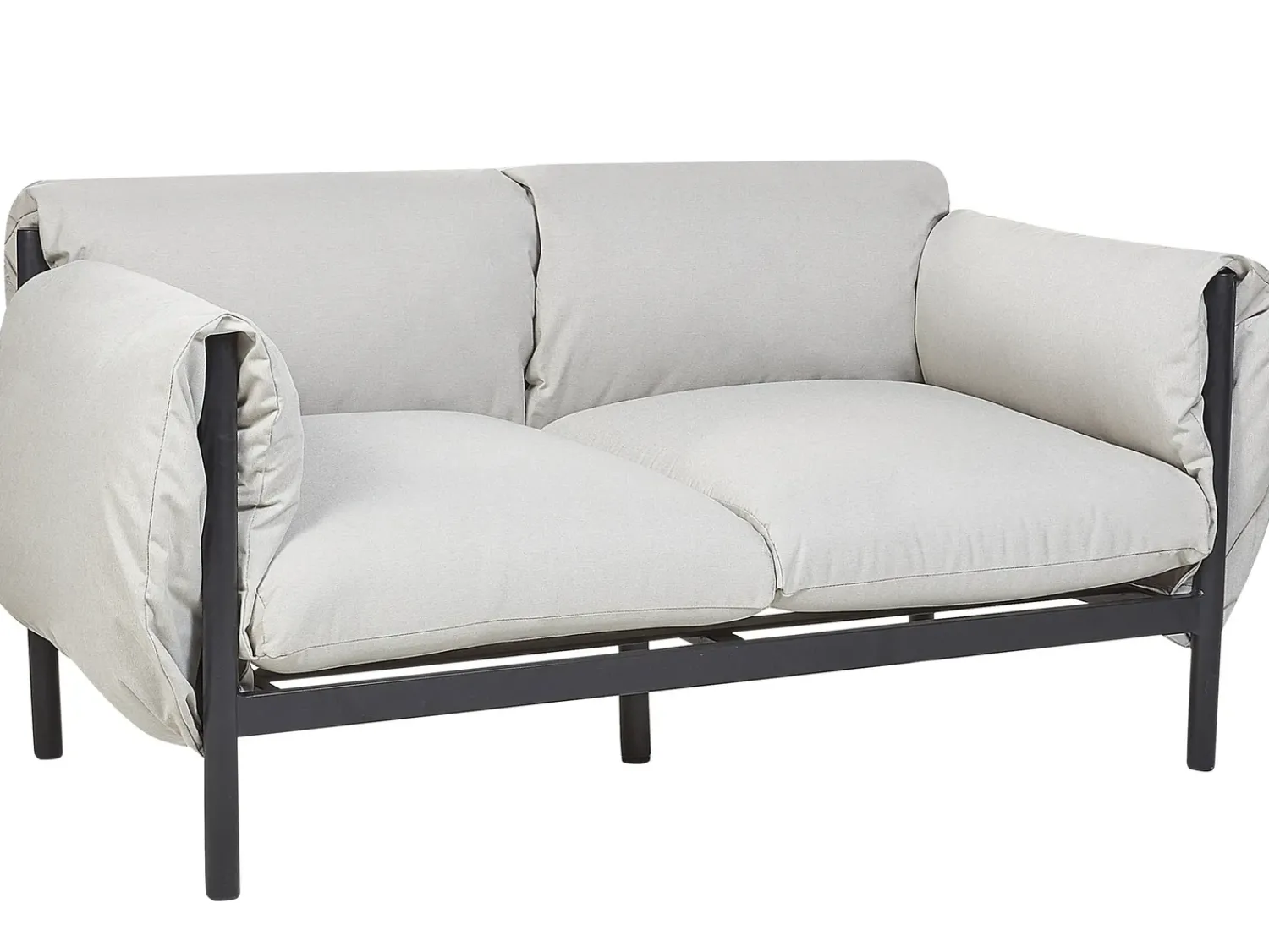 Beliani Set di divani da giardino 4 posti ESPERIA Metallo Grigio Grigio Nero