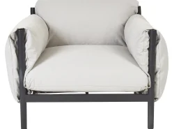 Beliani Set di divani da giardino 4 posti ESPERIA Metallo Grigio Grigio Nero