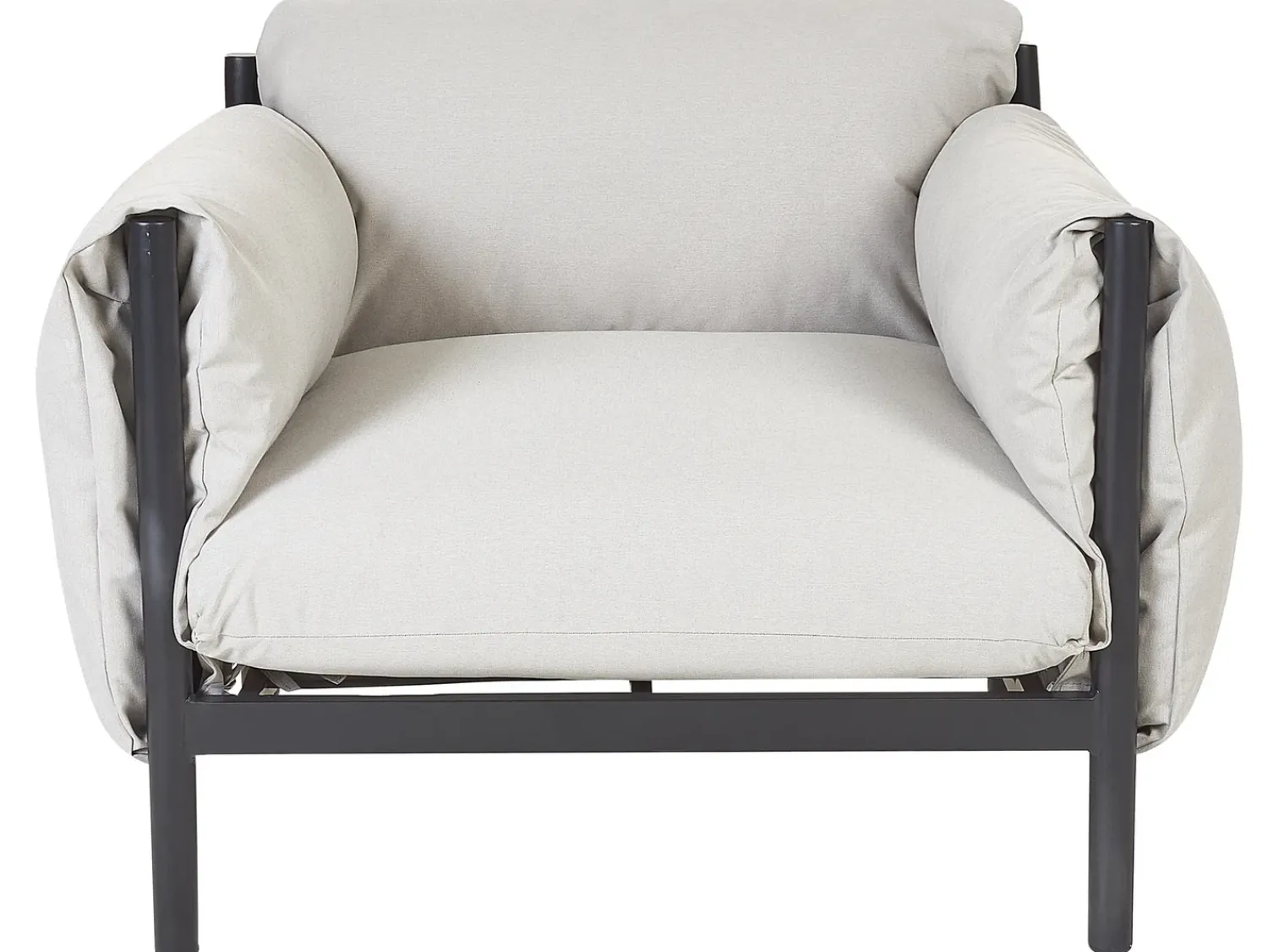 Beliani Set di divani da giardino 4 posti ESPERIA Metallo Grigio Grigio Nero