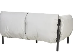 Beliani Set di divani da giardino 5 posti ESPERIA Metallo Grigio Grigio Nero