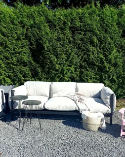 Beliani Set di divani da giardino 5 posti ESPERIA Metallo Grigio Grigio Nero