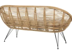 New Beliani Set di divani da giardino 4 posti MARATEA Rattan Naturale Beige Naturale Nero