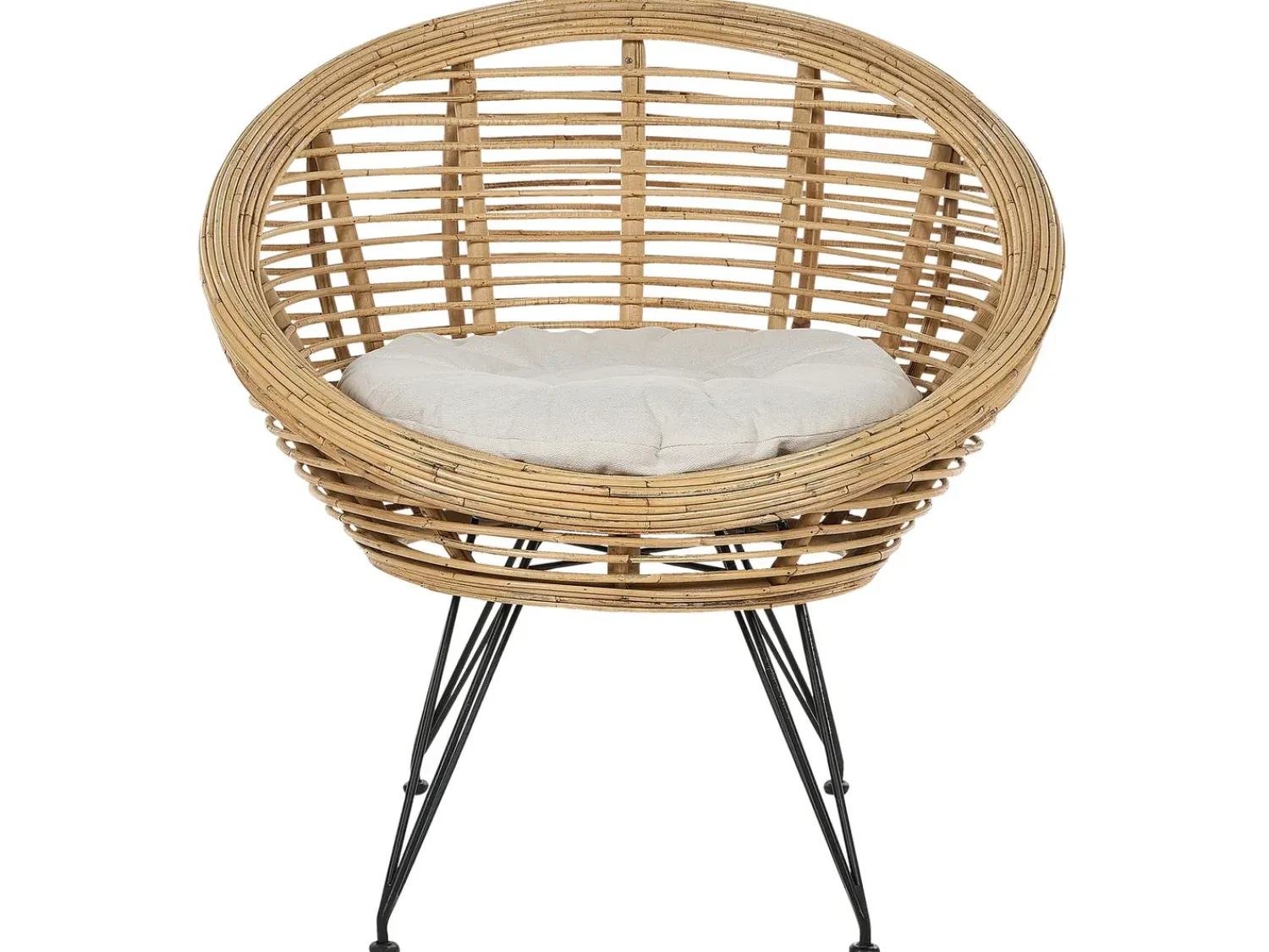 New Beliani Set di divani da giardino 4 posti MARATEA Rattan Naturale Beige Naturale Nero