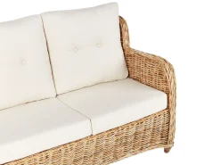 Sale Beliani Set di divani da giardino 5 posti ALESSANO Rattan Naturale Bianco Naturale