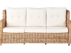 Sale Beliani Set di divani da giardino 5 posti ALESSANO Rattan Naturale Bianco Naturale