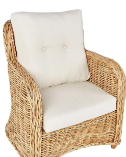 Sale Beliani Set di divani da giardino 5 posti ALESSANO Rattan Naturale Bianco Naturale
