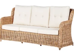 Sale Beliani Set di divani da giardino 5 posti ALESSANO Rattan Naturale Bianco Naturale