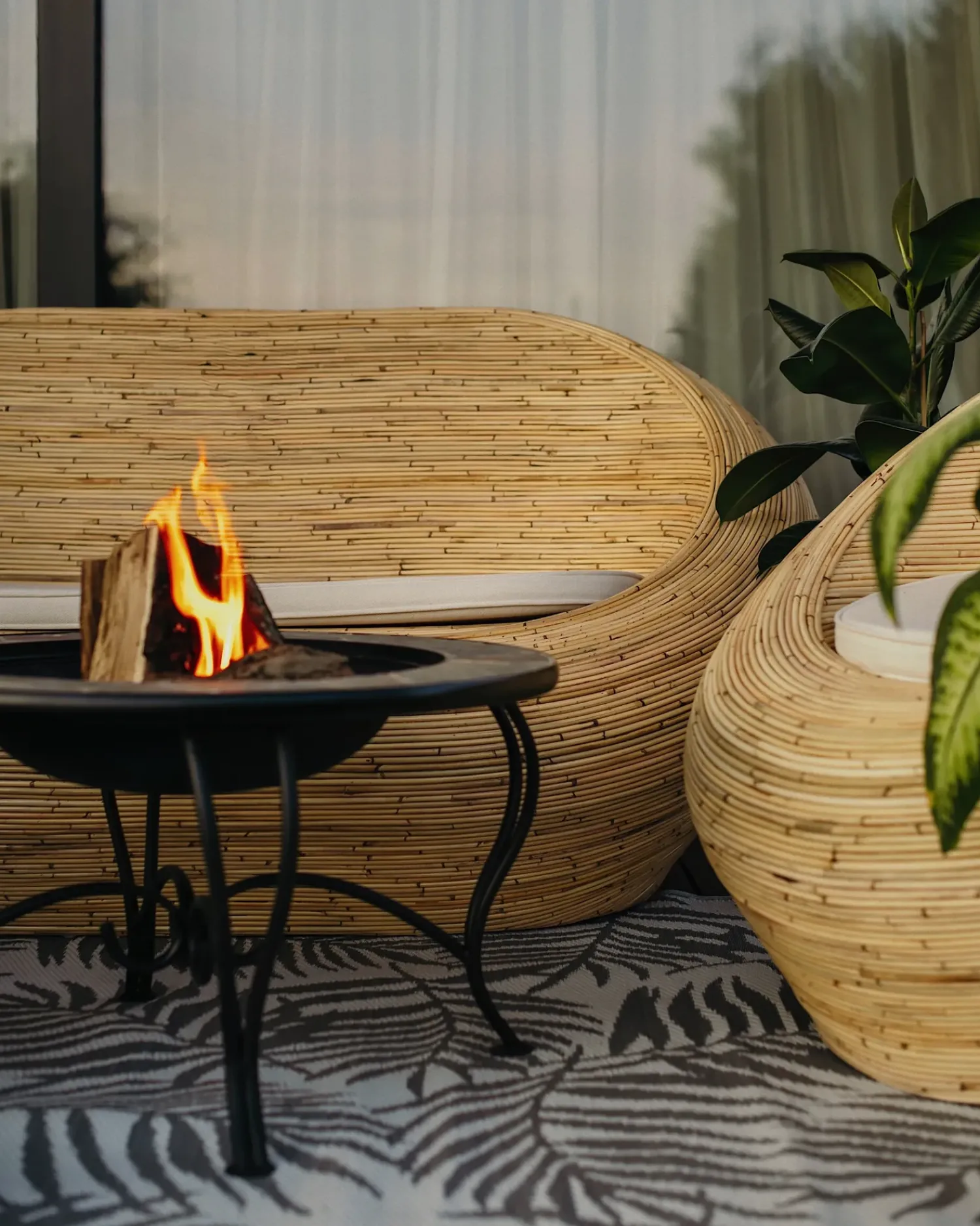 Online Beliani Set di divani da giardino 4 posti MAIORI Rattan Naturale Beige Naturale
