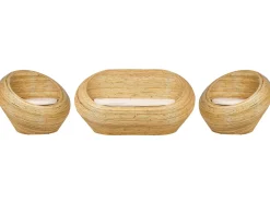 Online Beliani Set di divani da giardino 4 posti MAIORI Rattan Naturale Beige Naturale