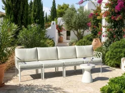 Beliani Set di divani da giardino 4 posti ERICHE Beige chiaro Beige Marrone