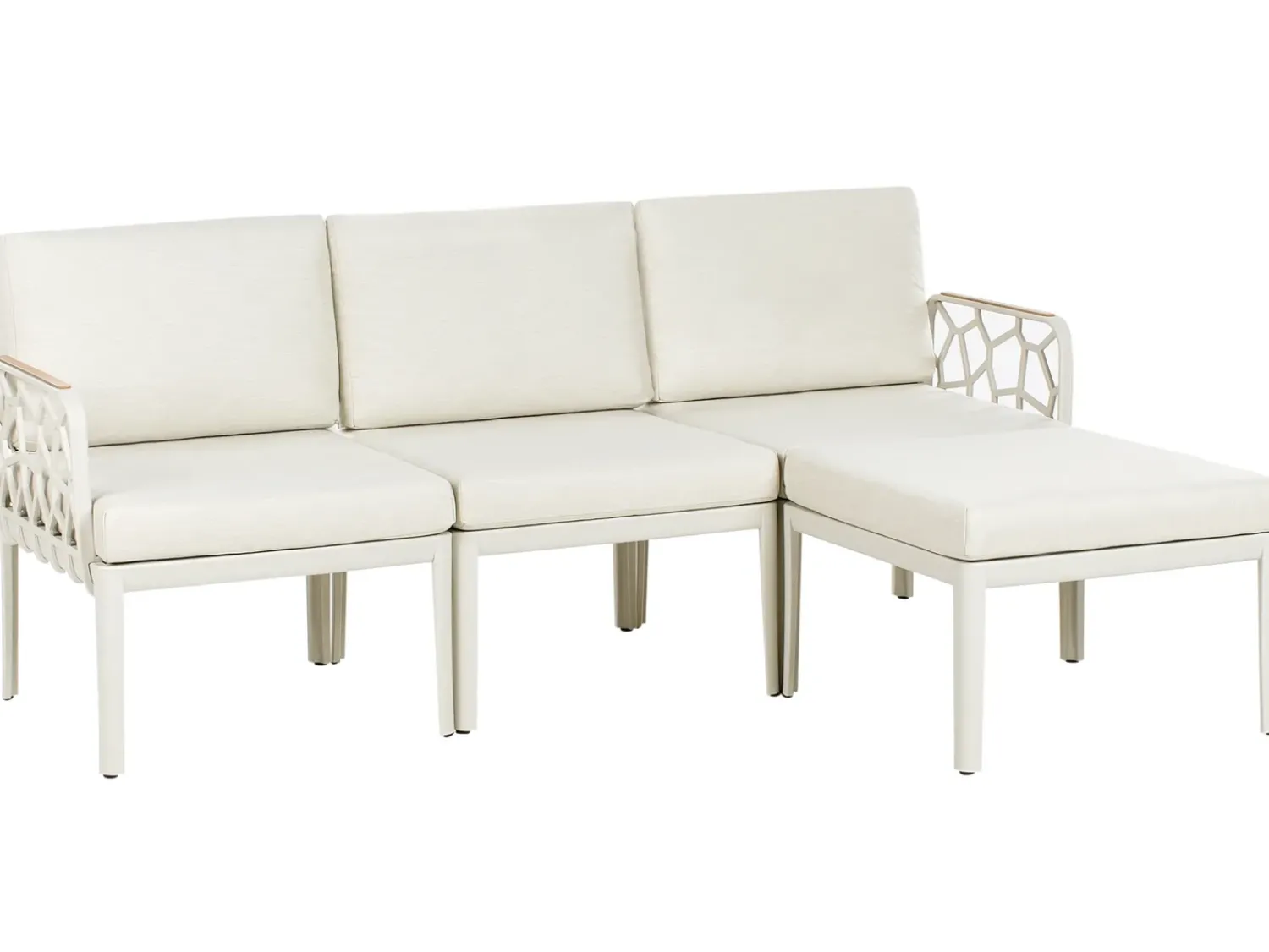 Beliani Set di divani da giardino 4 posti ERICHE Beige chiaro Beige Marrone