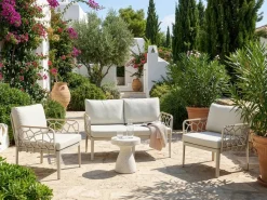Beliani Set di divani da giardino 4 posti ERICHE Beige chiaro Beige Marrone
