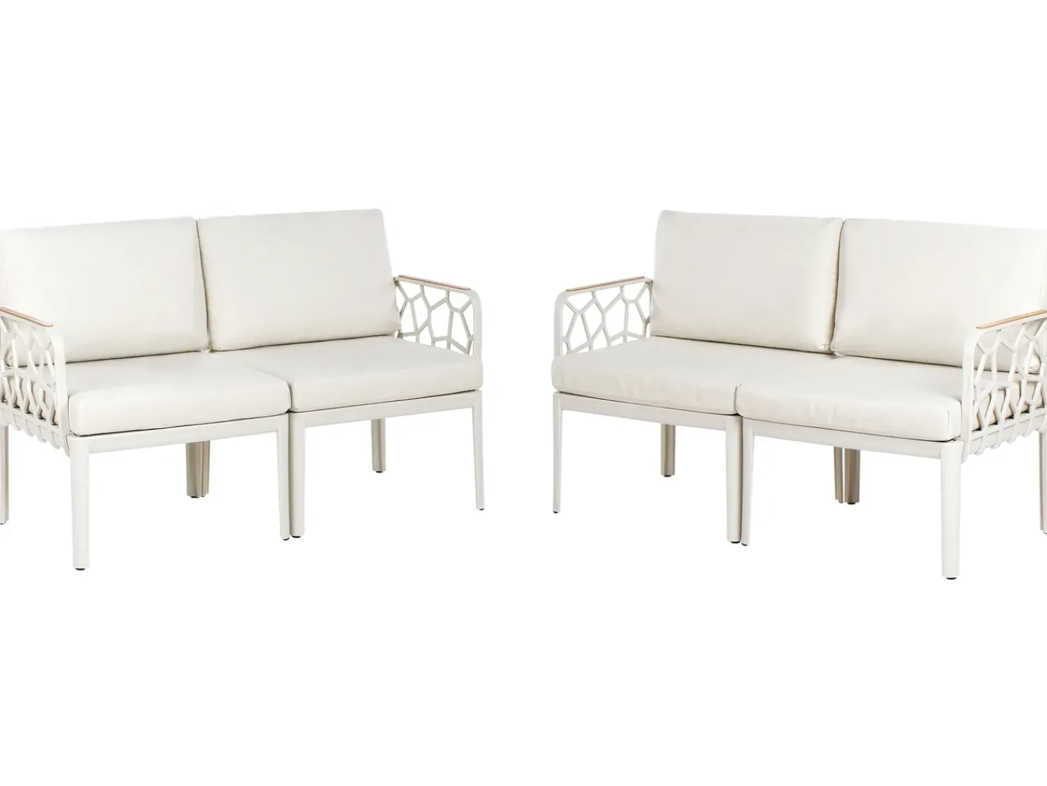 Beliani Set di divani da giardino 4 posti ERICHE Beige chiaro Beige Marrone