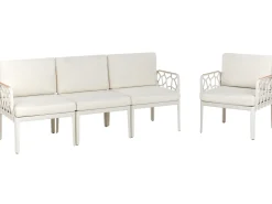 Beliani Set di divani da giardino 4 posti ERICHE Beige chiaro Beige Marrone