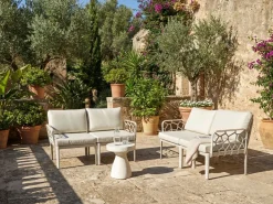 Beliani Set di divani da giardino 4 posti ERICHE Beige chiaro Beige Marrone