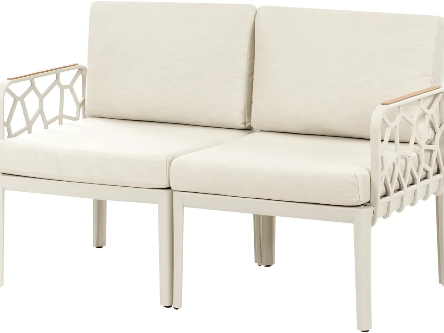 Beliani Set di divani da giardino 4 posti ERICHE Beige chiaro Beige Marrone