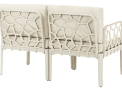 Beliani Set di divani da giardino 4 posti ERICHE Beige chiaro Beige Marrone