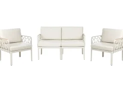 Beliani Set di divani da giardino 4 posti ERICHE Beige chiaro Beige Marrone