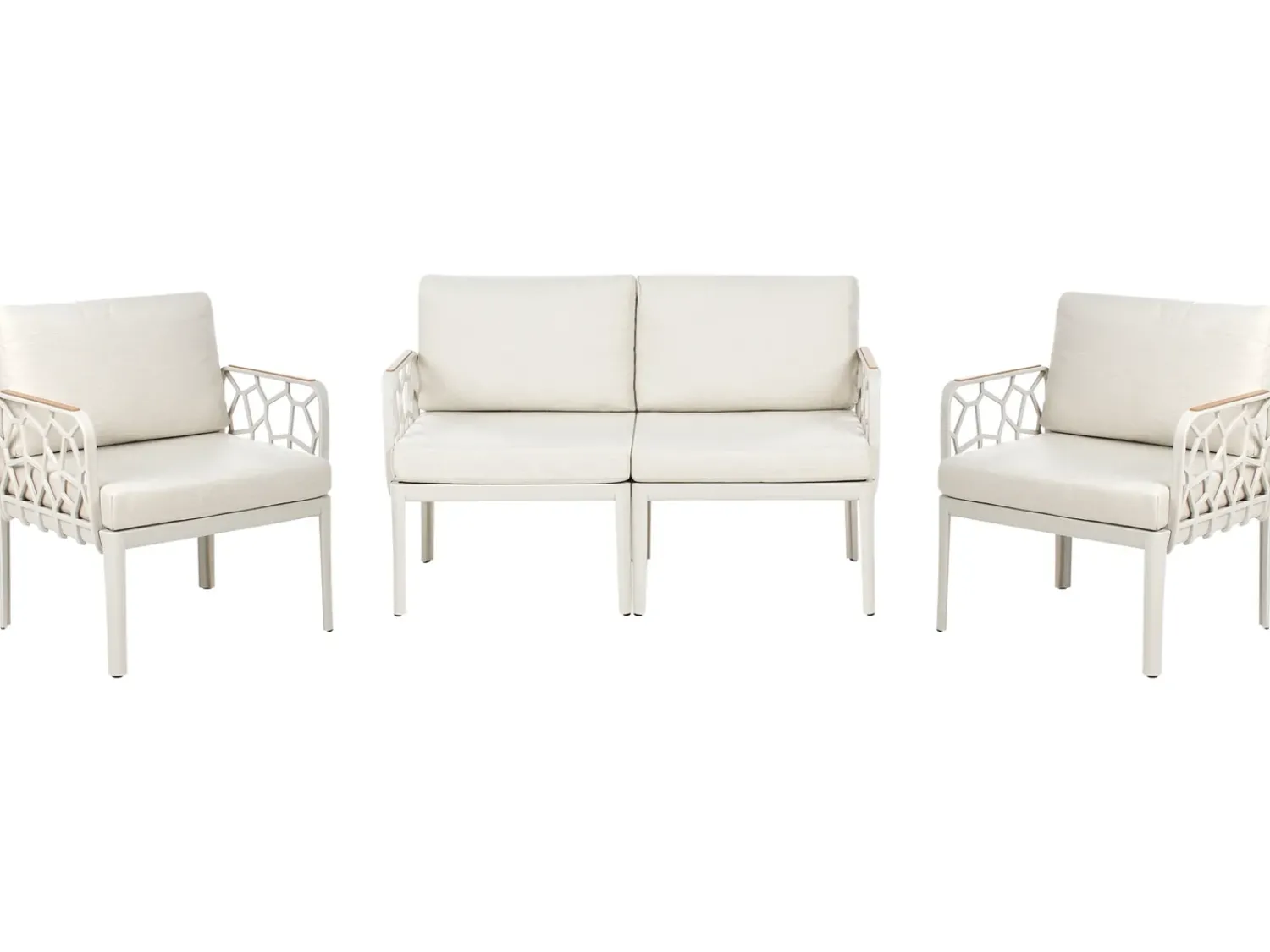 Beliani Set di divani da giardino 4 posti ERICHE Beige chiaro Beige Marrone