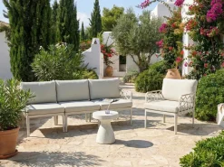 Beliani Set di divani da giardino 4 posti ERICHE Beige chiaro Beige Marrone