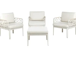 Beliani Set di divani da giardino 4 posti ERICHE Beige chiaro Beige Marrone