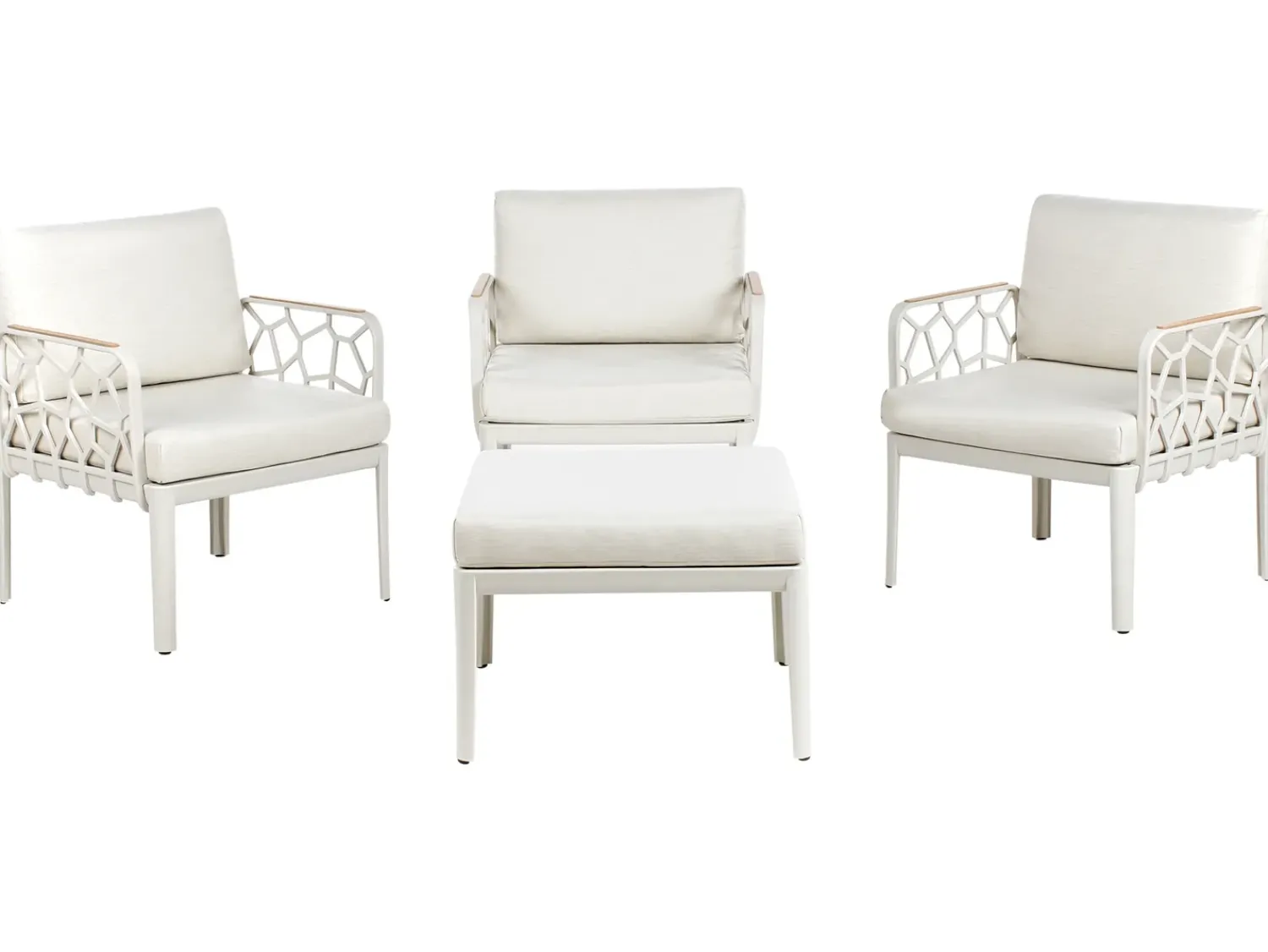 Beliani Set di divani da giardino 4 posti ERICHE Beige chiaro Beige Marrone