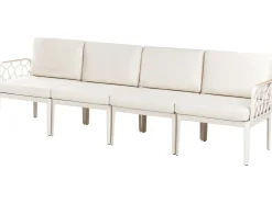 Beliani Set di divani da giardino 4 posti ERICHE Beige chiaro Beige Marrone