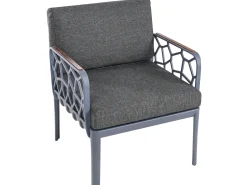 Hot Beliani Set di divani da giardino 4 posti ERICHE Grigio scuro Marrone Grigio