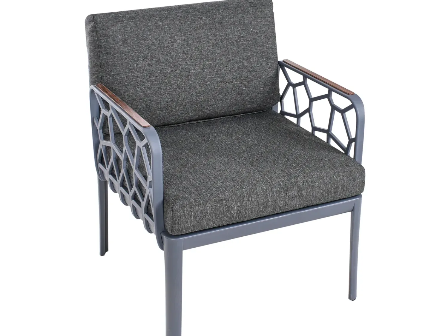 Hot Beliani Set di divani da giardino 4 posti ERICHE Grigio scuro Marrone Grigio