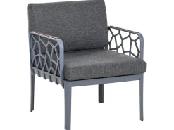 Hot Beliani Set di divani da giardino 4 posti ERICHE Grigio scuro Marrone Grigio