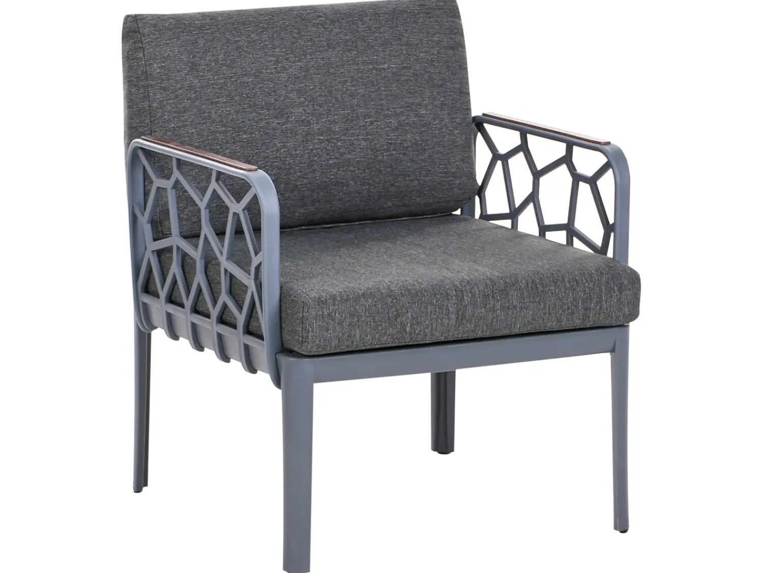 Hot Beliani Set di divani da giardino 4 posti ERICHE Grigio scuro Marrone Grigio