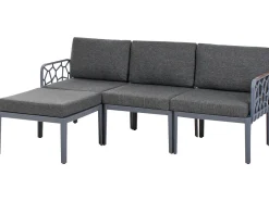 Hot Beliani Set di divani da giardino 4 posti ERICHE Grigio scuro Marrone Grigio