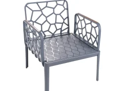 Hot Beliani Set di divani da giardino 4 posti ERICHE Grigio scuro Marrone Grigio