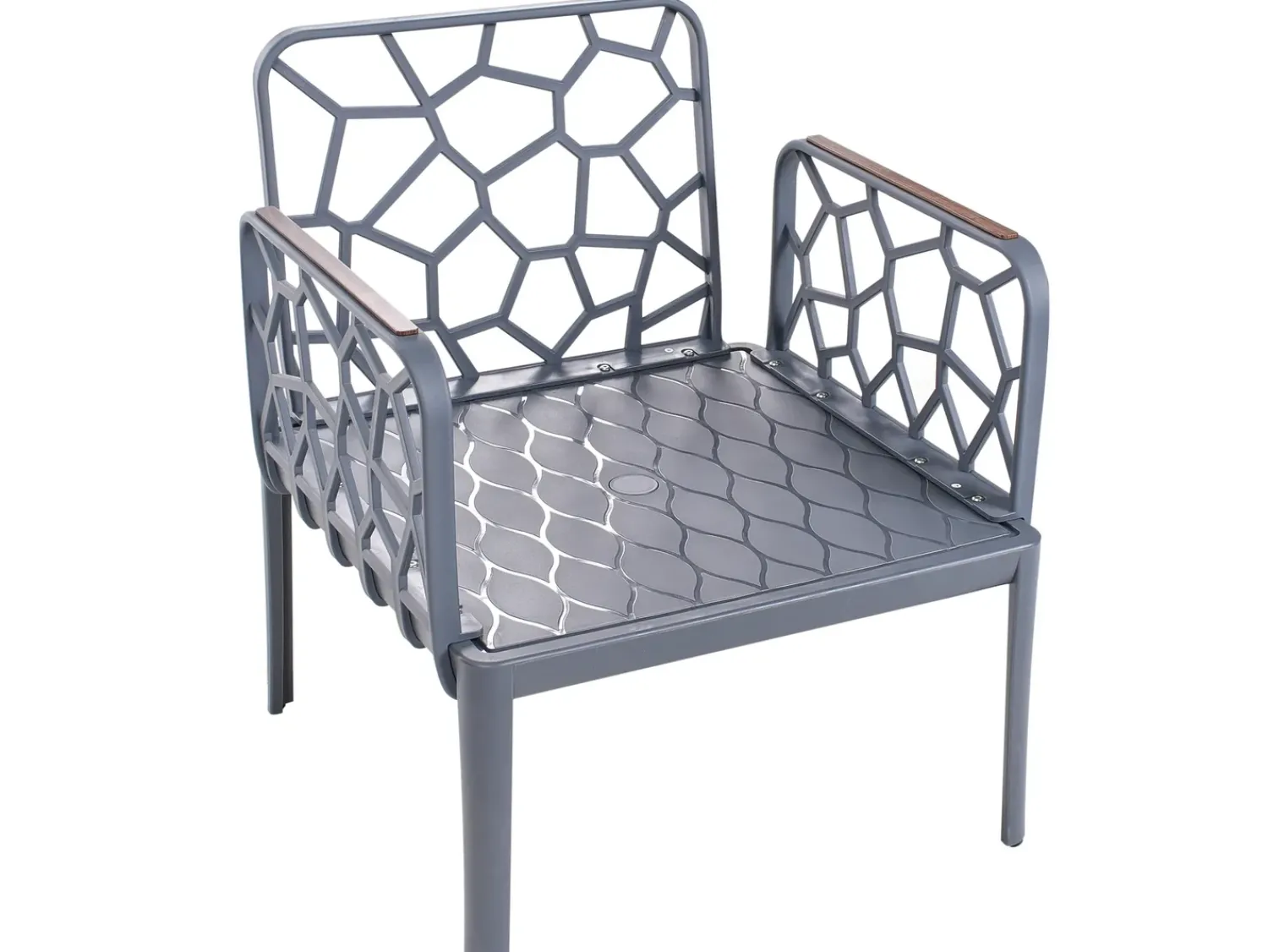 Hot Beliani Set di divani da giardino 4 posti ERICHE Grigio scuro Marrone Grigio