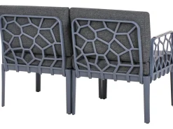 Hot Beliani Set di divani da giardino 4 posti ERICHE Grigio scuro Marrone Grigio