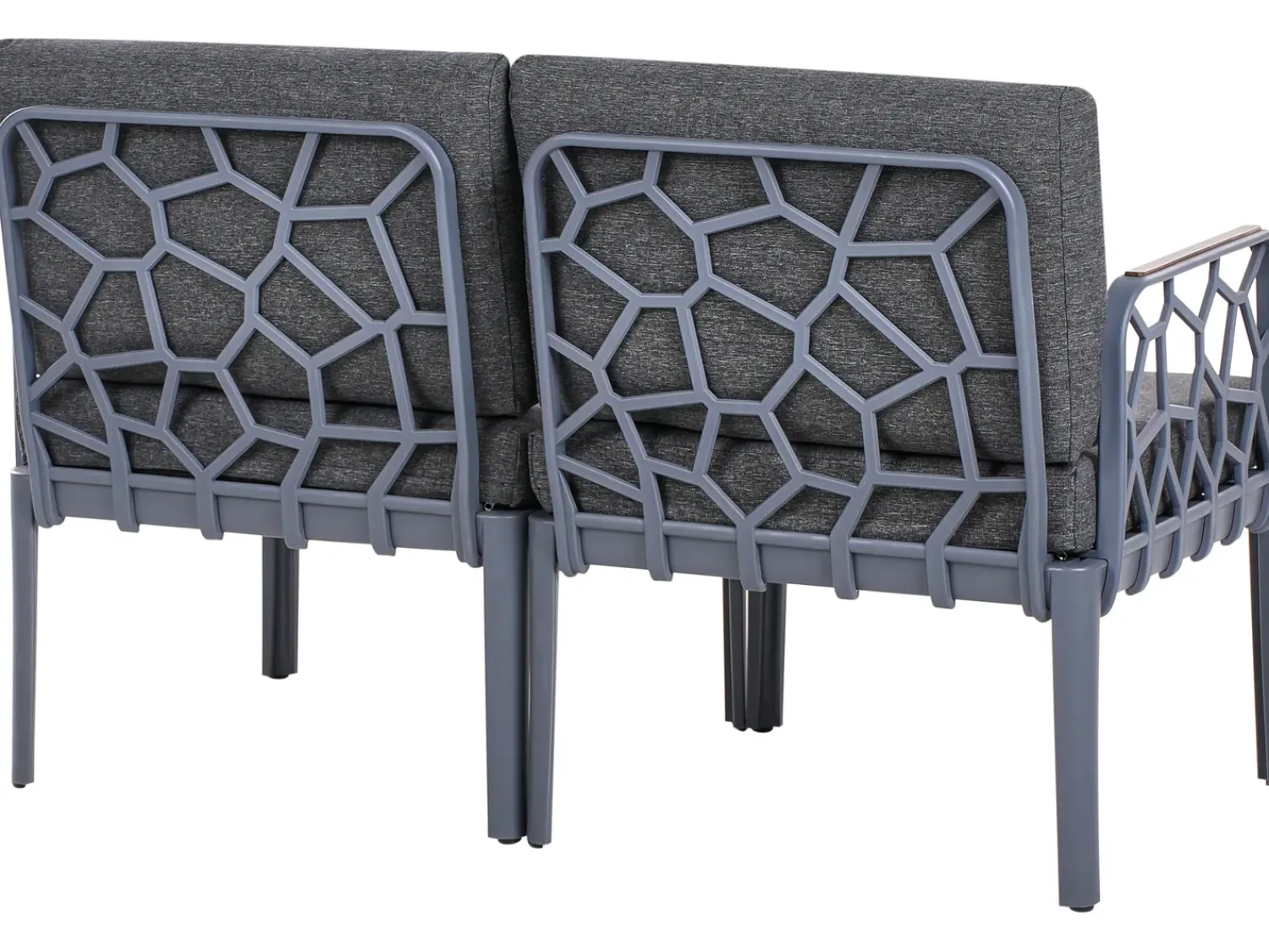 Hot Beliani Set di divani da giardino 4 posti ERICHE Grigio scuro Marrone Grigio