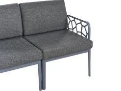 Hot Beliani Set di divani da giardino 4 posti ERICHE Grigio scuro Marrone Grigio