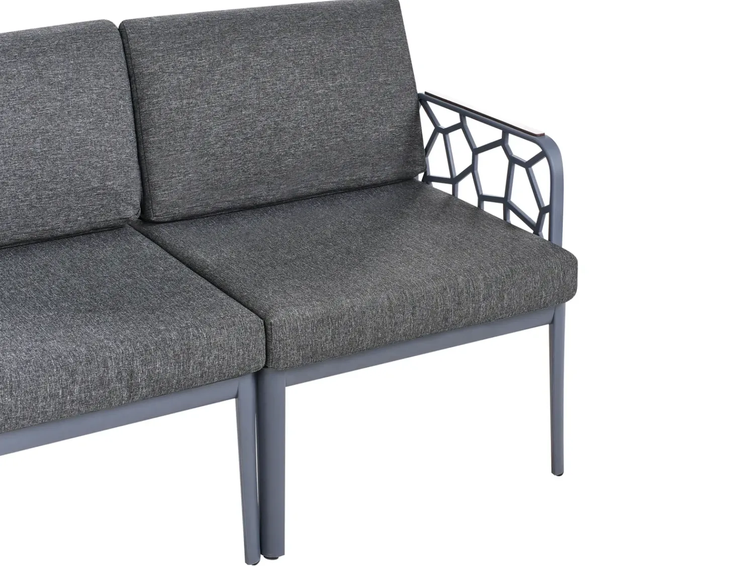 Hot Beliani Set di divani da giardino 4 posti ERICHE Grigio scuro Marrone Grigio