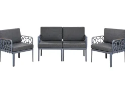 Hot Beliani Set di divani da giardino 4 posti ERICHE Grigio scuro Marrone Grigio