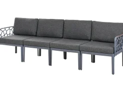 Hot Beliani Set di divani da giardino 4 posti ERICHE Grigio scuro Marrone Grigio