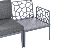 Hot Beliani Set di divani da giardino 4 posti ERICHE Grigio scuro Marrone Grigio