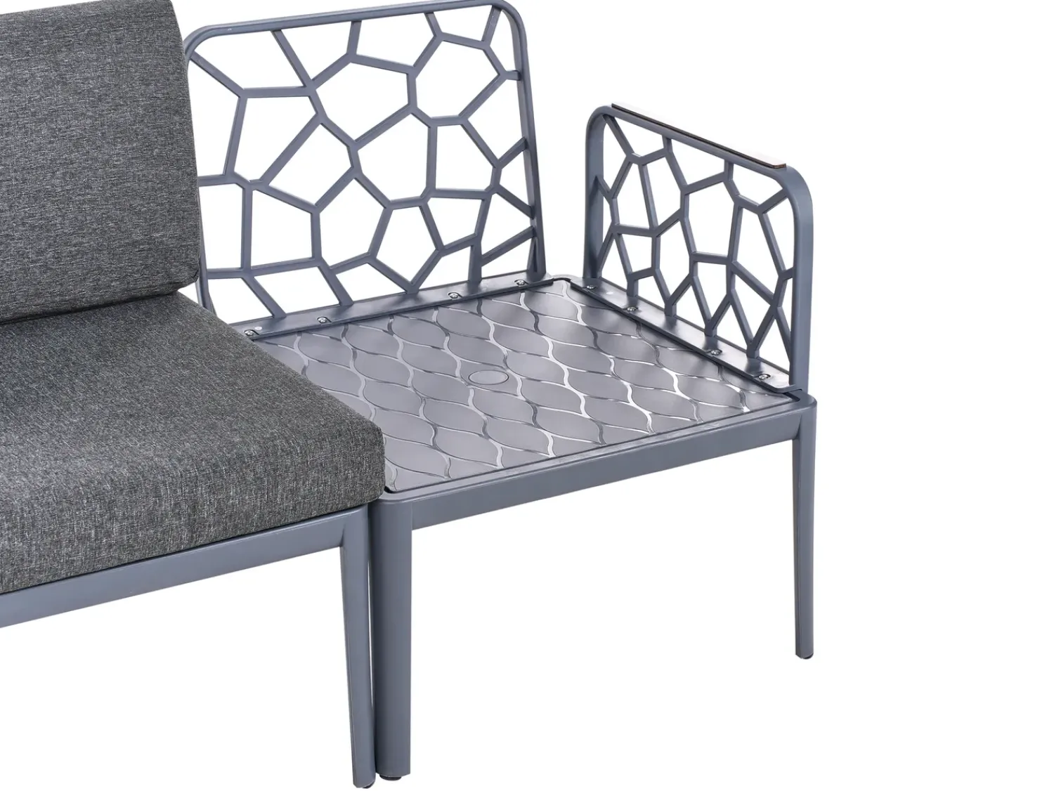 Hot Beliani Set di divani da giardino 4 posti ERICHE Grigio scuro Marrone Grigio
